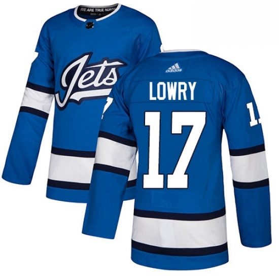 Mens Adidas Winnipeg Jets 17 Adam Lowry Authentic Blue Alternate NHL Jersey Mens Adidas Winnipeg Jets 17 Adam Lowry Authentic Blue Alternate NHL Jersey