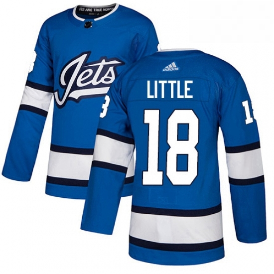 Mens Adidas Winnipeg Jets 18 Bryan Little Authentic Blue Alternate NHL Jersey Mens Adidas Winnipeg Jets 18 Bryan Little Authentic Blue Alternate NHL Jersey