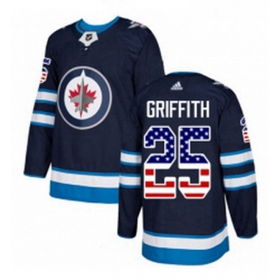Mens Adidas Winnipeg Jets 25 Seth Griffith Authentic Navy Blue USA Flag Fashion NHL Jersey Mens Adidas Winnipeg Jets 25 Seth Griffith Authentic Navy Blue USA Flag Fashion NHL Jersey