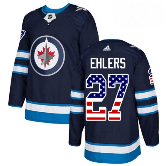 Mens Adidas Winnipeg Jets 27 Nikolaj Ehlers Authentic Navy Blue USA Flag Fashion NHL Jersey Mens Adidas Winnipeg Jets 27 Nikolaj Ehlers Authentic Navy Blue USA Flag Fashion NHL Jersey