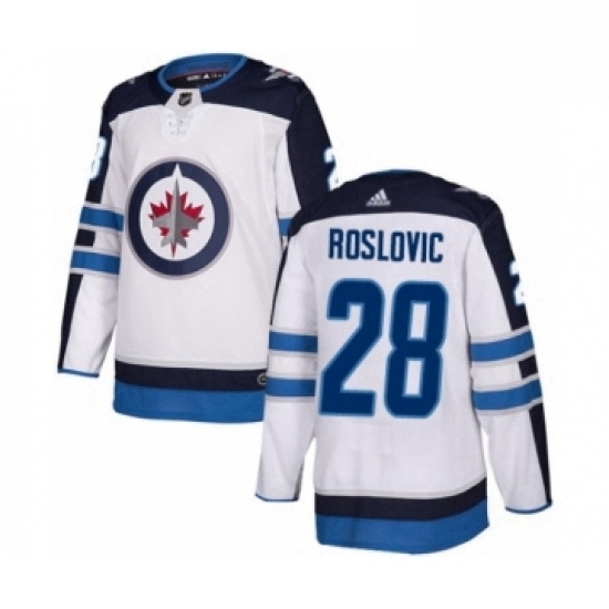 Mens Adidas Winnipeg Jets 28 Jack Roslovic Authentic White Away NHL Jersey Mens Adidas Winnipeg Jets 28 Jack Roslovic Authentic White Away NHL Jersey