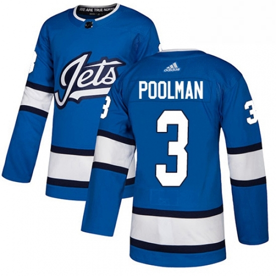 Mens Adidas Winnipeg Jets 3 Tucker Poolman Authentic Blue Alternate NHL Jersey Mens Adidas Winnipeg Jets 3 Tucker Poolman Authentic Blue Alternate NHL Jersey