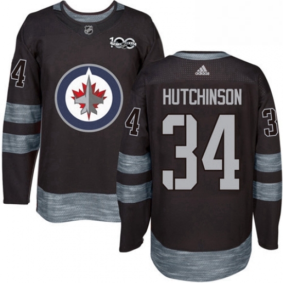 Mens Adidas Winnipeg Jets 34 Michael Hutchinson Authentic Black 1917 2017 100th Anniversary NHL Jersey Mens Adidas Winnipeg Jets 34 Michael Hutchinson Authentic Black 1917 2017 100th Anniversary NHL Jersey