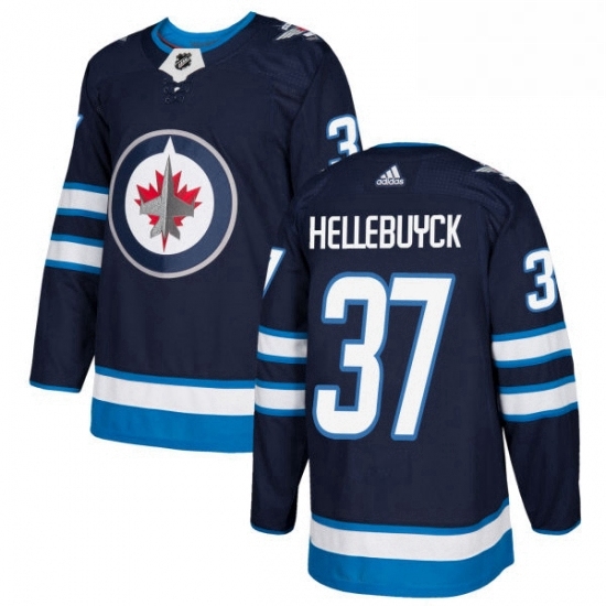 Mens Adidas Winnipeg Jets 37 Connor Hellebuyck Premier Navy Blue Home NHL Jersey Mens Adidas Winnipeg Jets 37 Connor Hellebuyck Premier Navy Blue Home NHL Jersey
