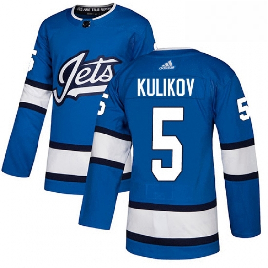 Mens Adidas Winnipeg Jets 5 Dmitry Kulikov Authentic Blue Alternate NHL Jersey Mens Adidas Winnipeg Jets 5 Dmitry Kulikov Authentic Blue Alternate NHL Jersey