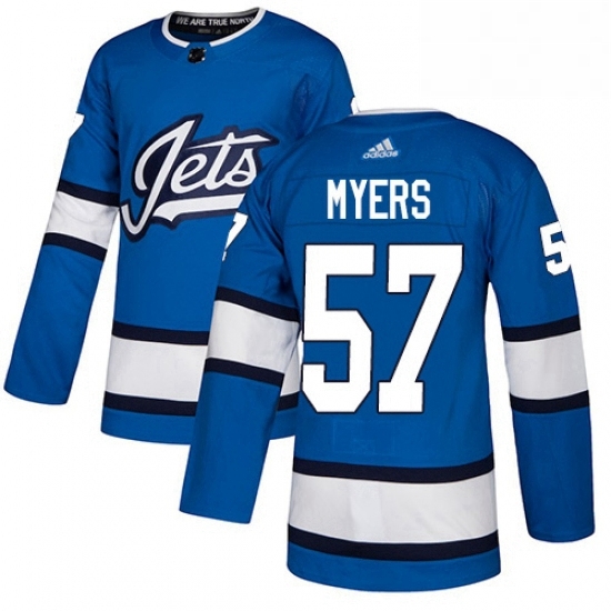 Mens Adidas Winnipeg Jets 57 Tyler Myers Authentic Blue Alternate NHL Jersey Mens Adidas Winnipeg Jets 57 Tyler Myers Authentic Blue Alternate NHL Jersey