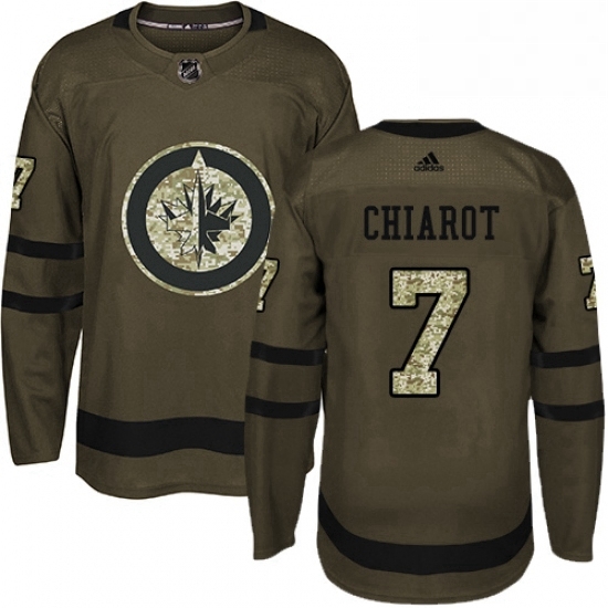 Mens Adidas Winnipeg Jets 7 Ben Chiarot Premier Green Salute to Service NHL Jersey Mens Adidas Winnipeg Jets 7 Ben Chiarot Premier Green Salute to Service NHL Jersey