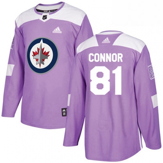 Mens Adidas Winnipeg Jets 81 Kyle Connor Authentic Purple Fights Cancer Practice NHL Jersey Mens Adidas Winnipeg Jets 81 Kyle Connor Authentic Purple Fights Cancer Practice NHL Jersey