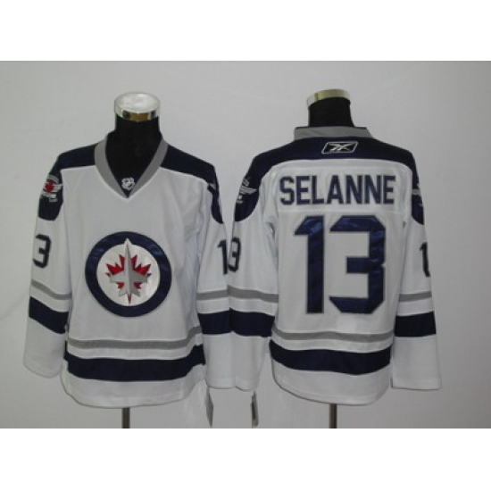 Winnipeg Jets jerseys #13 Teemu Selanne white hockey jersey Winnipeg Jets jerseys #13 Teemu Selanne white hockey jersey