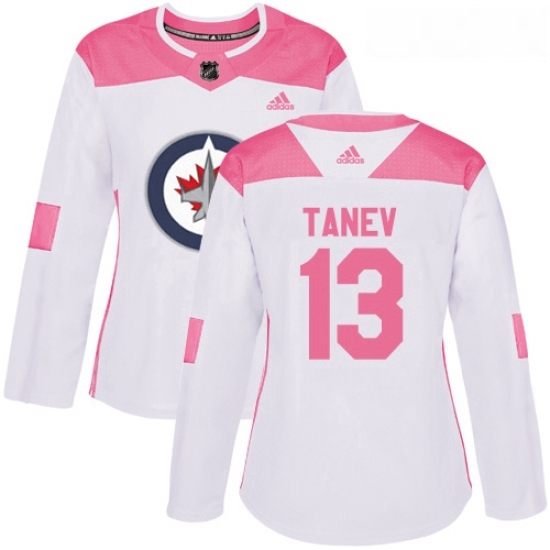 Womens Adidas Winnipeg Jets 13 Brandon Tanev Authentic WhitePink Fashion NHL Jersey Womens Adidas Winnipeg Jets 13 Brandon Tanev Authentic WhitePink Fashion NHL Jersey