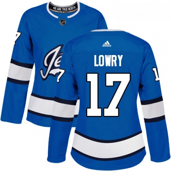 Womens Adidas Winnipeg Jets 17 Adam Lowry Authentic Blue Alternate NHL Jersey Womens Adidas Winnipeg Jets 17 Adam Lowry Authentic Blue Alternate NHL Jersey
