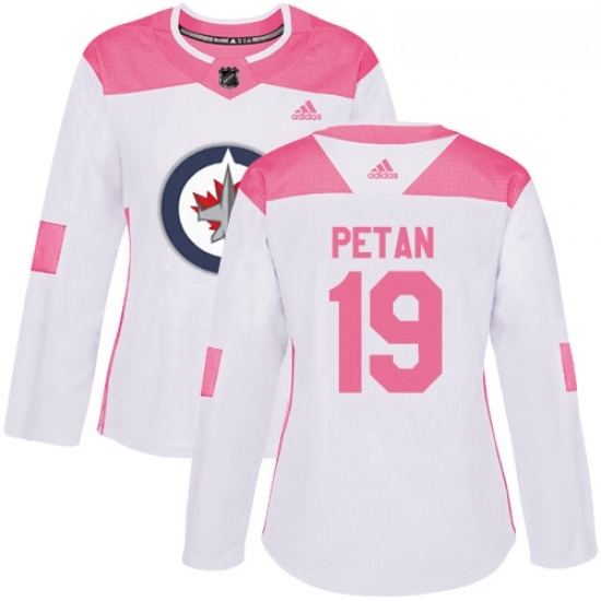 Womens Adidas Winnipeg Jets 19 Nic Petan Authentic WhitePink Fashion NHL Jersey Womens Adidas Winnipeg Jets 19 Nic Petan Authentic WhitePink Fashion NHL Jersey