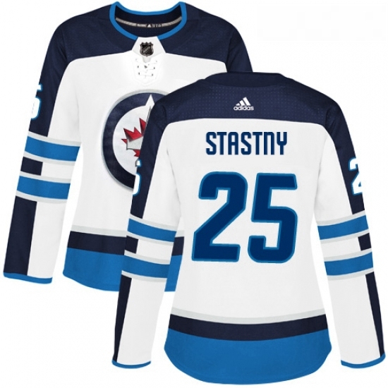 Womens Adidas Winnipeg Jets 25 Paul Stastny Authentic White Away NHL Jersey Womens Adidas Winnipeg Jets 25 Paul Stastny Authentic White Away NHL Jersey