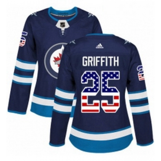 Womens Adidas Winnipeg Jets 25 Seth Griffith Authentic Navy Blue USA Flag Fashion NHL Jersey Womens Adidas Winnipeg Jets 25 Seth Griffith Authentic Navy Blue USA Flag Fashion NHL Jersey