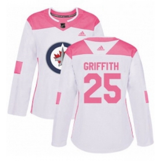 Womens Adidas Winnipeg Jets 25 Seth Griffith Authentic White Pink Fashion NHL Jersey Womens Adidas Winnipeg Jets 25 Seth Griffith Authentic White Pink Fashion NHL Jersey