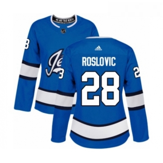 Womens Adidas Winnipeg Jets 28 Jack Roslovic Authentic Blue Alternate NHL Jersey Womens Adidas Winnipeg Jets 28 Jack Roslovic Authentic Blue Alternate NHL Jersey