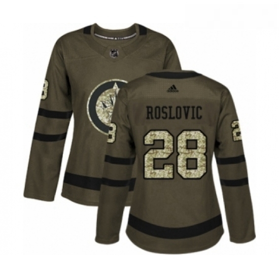 Womens Adidas Winnipeg Jets 28 Jack Roslovic Authentic Green Salute to Service NHL Jersey Womens Adidas Winnipeg Jets 28 Jack Roslovic Authentic Green Salute to Service NHL Jersey