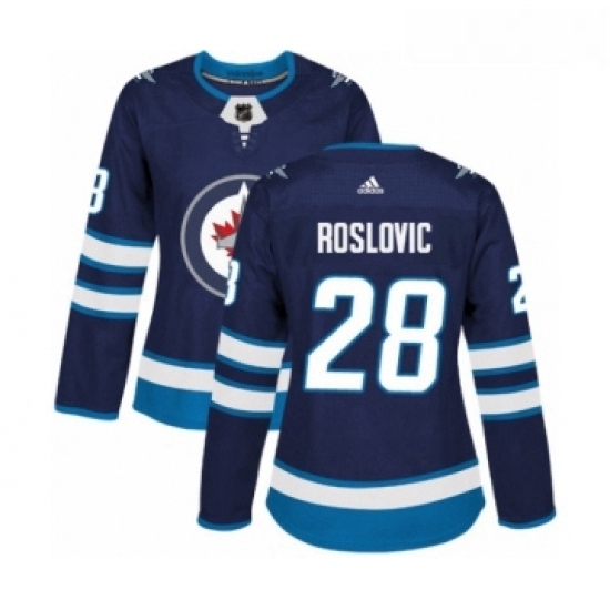 Womens Adidas Winnipeg Jets 28 Jack Roslovic Authentic Navy Blue Home NHL Jersey Womens Adidas Winnipeg Jets 28 Jack Roslovic Authentic Navy Blue Home NHL Jersey