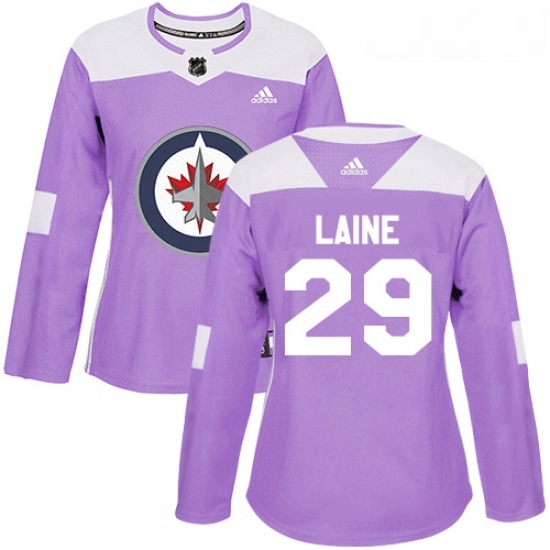 Womens Adidas Winnipeg Jets 29 Patrik Laine Authentic Purple Fights Cancer Practice NHL Jersey Womens Adidas Winnipeg Jets 29 Patrik Laine Authentic Purple Fights Cancer Practice NHL Jersey