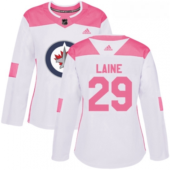 Womens Adidas Winnipeg Jets 29 Patrik Laine Authentic WhitePink Fashion NHL Jersey Womens Adidas Winnipeg Jets 29 Patrik Laine Authentic WhitePink Fashion NHL Jersey