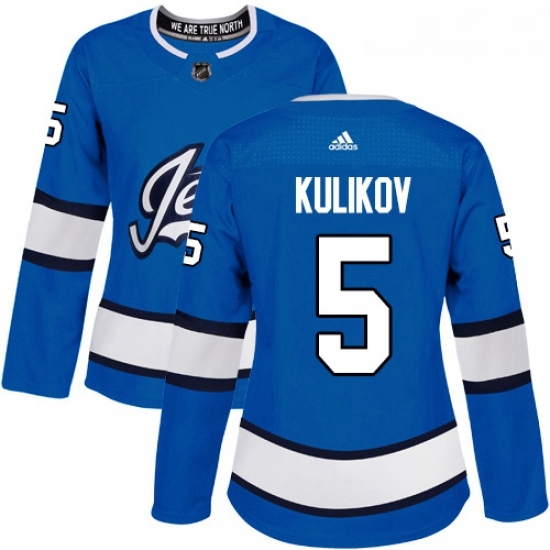 Womens Adidas Winnipeg Jets 5 Dmitry Kulikov Authentic Blue Alternate NHL Jersey Womens Adidas Winnipeg Jets 5 Dmitry Kulikov Authentic Blue Alternate NHL Jersey
