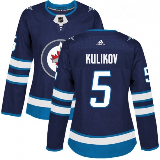 Womens Adidas Winnipeg Jets 5 Dmitry Kulikov Authentic Navy Blue Home NHL Jersey Womens Adidas Winnipeg Jets 5 Dmitry Kulikov Authentic Navy Blue Home NHL Jersey