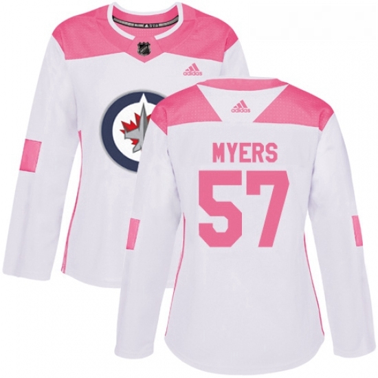 Womens Adidas Winnipeg Jets 57 Tyler Myers Authentic WhitePink Fashion NHL Jersey Womens Adidas Winnipeg Jets 57 Tyler Myers Authentic WhitePink Fashion NHL Jersey