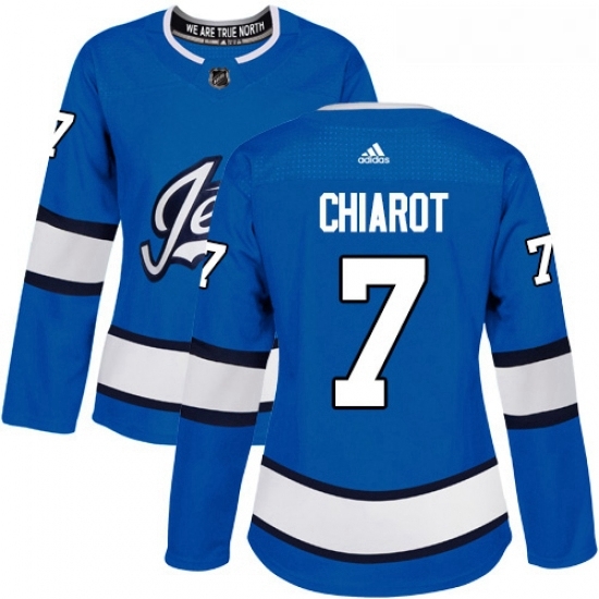 Womens Adidas Winnipeg Jets 7 Ben Chiarot Authentic Blue Alternate NHL Jersey Womens Adidas Winnipeg Jets 7 Ben Chiarot Authentic Blue Alternate NHL Jersey