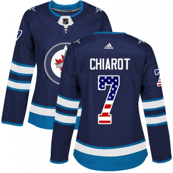 Womens Adidas Winnipeg Jets 7 Ben Chiarot Authentic Navy Blue USA Flag Fashion NHL Jersey Womens Adidas Winnipeg Jets 7 Ben Chiarot Authentic Navy Blue USA Flag Fashion NHL Jersey
