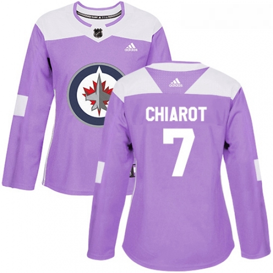 Womens Adidas Winnipeg Jets 7 Ben Chiarot Authentic Purple Fights Cancer Practice NHL Jersey Womens Adidas Winnipeg Jets 7 Ben Chiarot Authentic Purple Fights Cancer Practice NHL Jersey