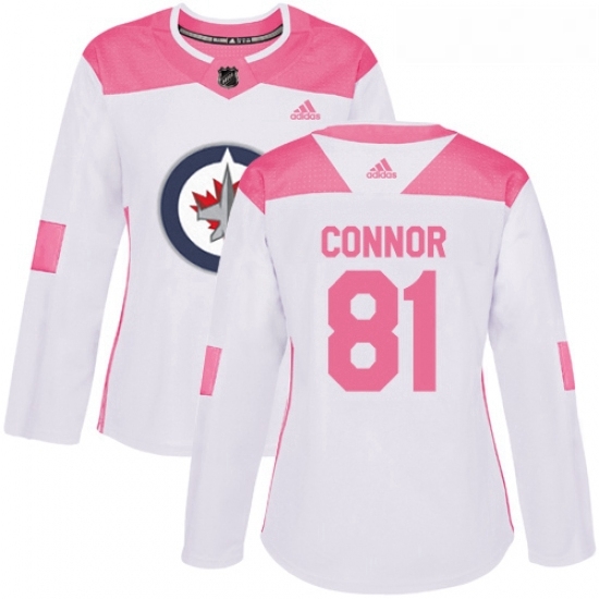 Womens Adidas Winnipeg Jets 81 Kyle Connor Authentic WhitePink Fashion NHL Jersey Womens Adidas Winnipeg Jets 81 Kyle Connor Authentic WhitePink Fashion NHL Jersey