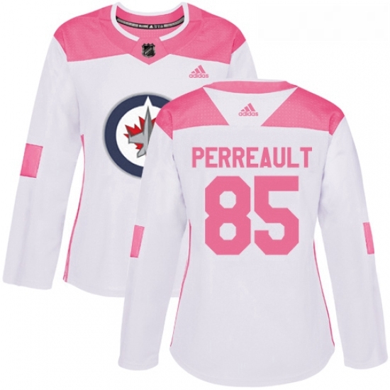 Womens Adidas Winnipeg Jets 85 Mathieu Perreault Authentic WhitePink Fashion NHL Jersey Womens Adidas Winnipeg Jets 85 Mathieu Perreault Authentic WhitePink Fashion NHL Jersey