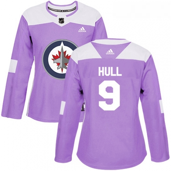 Womens Adidas Winnipeg Jets 9 Bobby Hull Authentic Purple Fights Cancer Practice NHL Jersey Womens Adidas Winnipeg Jets 9 Bobby Hull Authentic Purple Fights Cancer Practice NHL Jersey