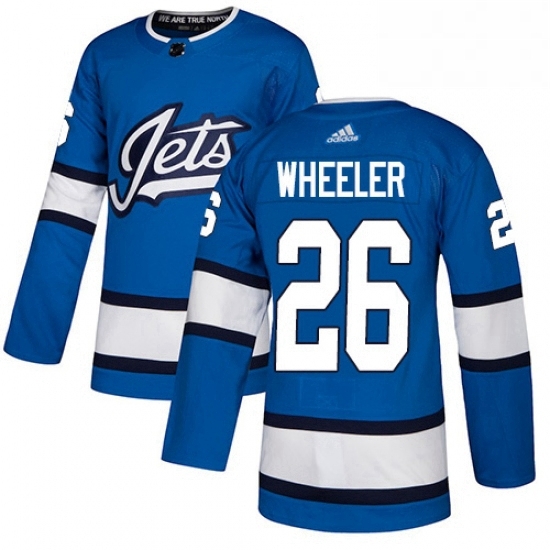Youth Adidas Winnipeg Jets 26 Blake Wheeler Authentic Blue Alternate NHL Jersey Youth Adidas Winnipeg Jets 26 Blake Wheeler Authentic Blue Alternate NHL Jersey