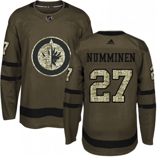 Youth Adidas Winnipeg Jets 27 Teppo Numminen Authentic Green Salute to Service NHL Jersey Youth Adidas Winnipeg Jets 27 Teppo Numminen Authentic Green Salute to Service NHL Jersey