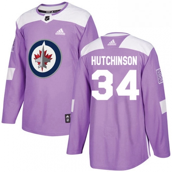 Youth Adidas Winnipeg Jets 34 Michael Hutchinson Authentic Purple Fights Cancer Practice NHL Jersey Youth Adidas Winnipeg Jets 34 Michael Hutchinson Authentic Purple Fights Cancer Practice NHL Jersey