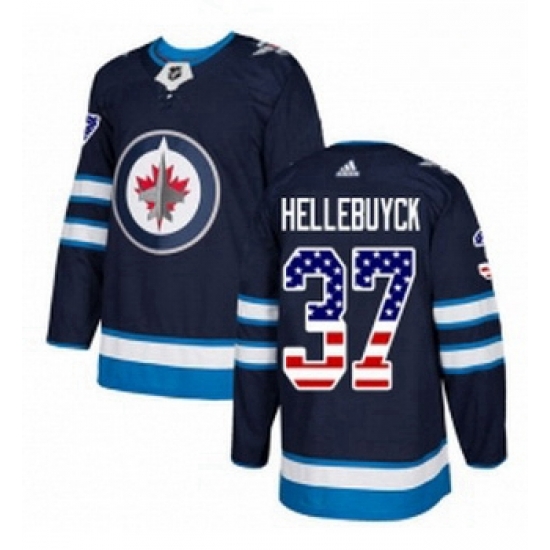 Youth Adidas Winnipeg Jets 37 Connor Hellebuyck Authentic Navy Blue USA Flag Fashion NHL Jersey Youth Adidas Winnipeg Jets 37 Connor Hellebuyck Authentic Navy Blue USA Flag Fashion NHL Jersey