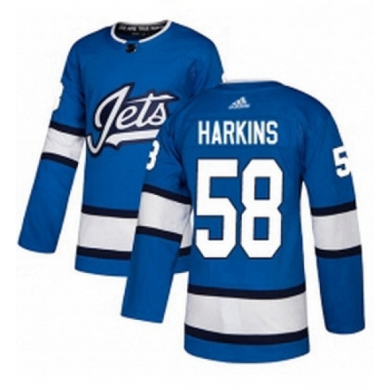 Youth Adidas Winnipeg Jets 58 Jansen Harkins Authentic Blue Alternate NHL Jersey Youth Adidas Winnipeg Jets 58 Jansen Harkins Authentic Blue Alternate NHL Jersey