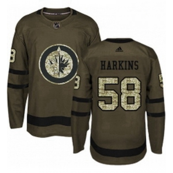 Youth Adidas Winnipeg Jets 58 Jansen Harkins Authentic Green Salute to Service NHL Jersey Youth Adidas Winnipeg Jets 58 Jansen Harkins Authentic Green Salute to Service NHL Jersey