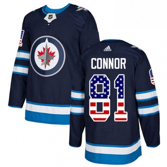 Youth Adidas Winnipeg Jets 81 Kyle Connor Authentic Navy Blue USA Flag Fashion NHL Jersey Youth Adidas Winnipeg Jets 81 Kyle Connor Authentic Navy Blue USA Flag Fashion NHL Jersey