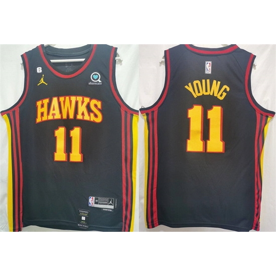 Men Atlanta Hawks 11 Trae Young Black Stitched Jersey Men Atlanta Hawks 11 Trae Young Black Stitched Jersey