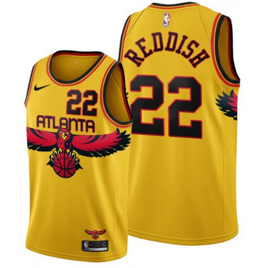 Men Atlanta Hawks 22 Cam Reddish 2021 22 Yellow City Edition Stitched Jersey Men Atlanta Hawks 22 Cam Reddish 2021 22 Yellow City Edition Stitched Jersey