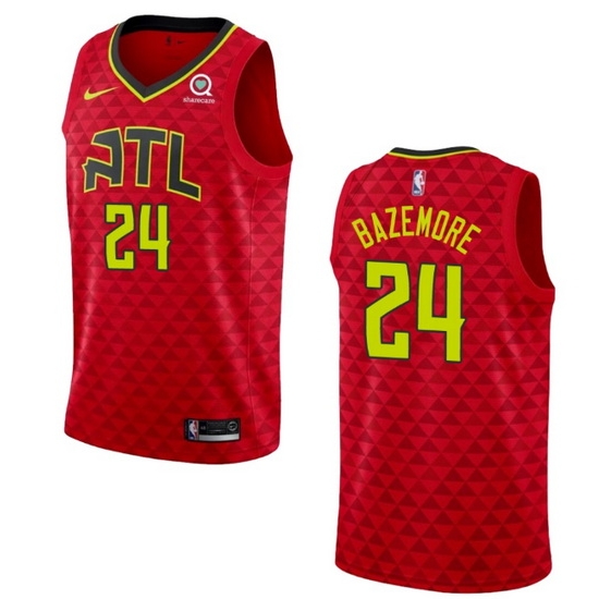 Men Atlanta Hawks 24 Kent Bazemore Red Statement Edition Stitched Jersey Men Atlanta Hawks 24 Kent Bazemore Red Statement Edition Stitched Jersey