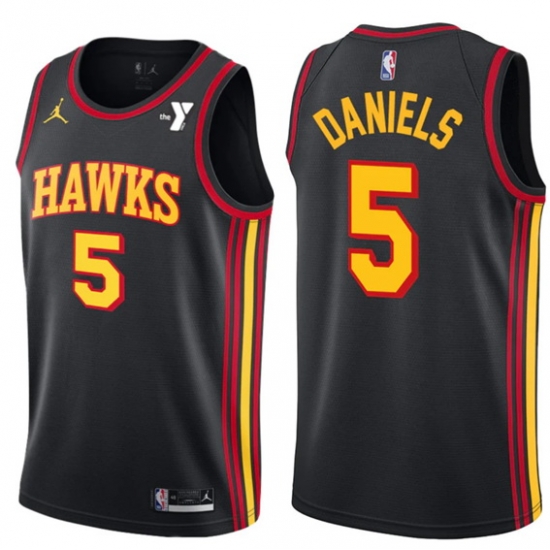Men Atlanta Hawks #5 Dyson Daniels Black Stitched Swingman Basketball Jersey Men Atlanta Hawks #5 Dyson Daniels Black Stitched Swingman Basketball Jersey