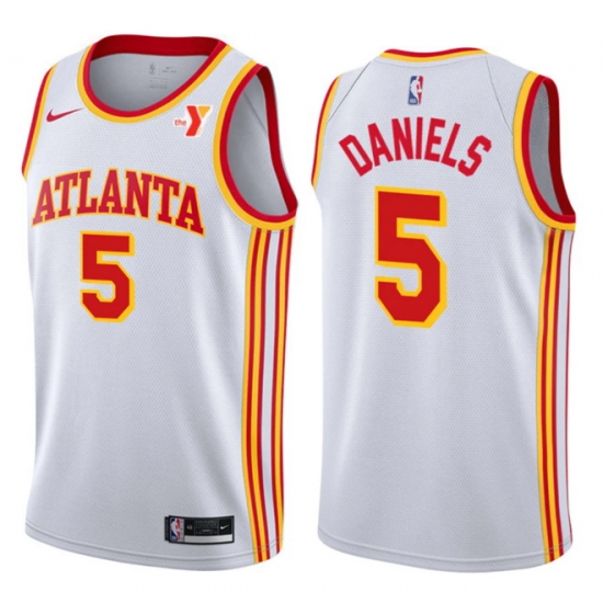 Men Atlanta Hawks #5 Dyson Daniels White Stitched Swingman Basketball Jersey Men Atlanta Hawks #5 Dyson Daniels White Stitched Swingman Basketball Jersey