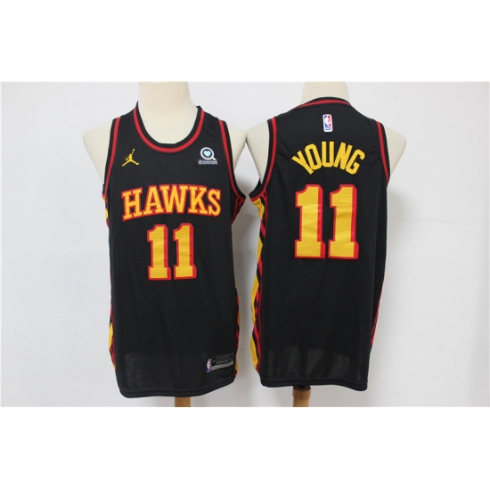 Men Atlanta Hawks Trae Young 11 Black 2020 21 Nike Black City Edition Swingman Jordan Brand Jersey Men Atlanta Hawks Trae Young 11 Black 2020 21 Nike Black City Edition Swingman Jordan Brand Jersey