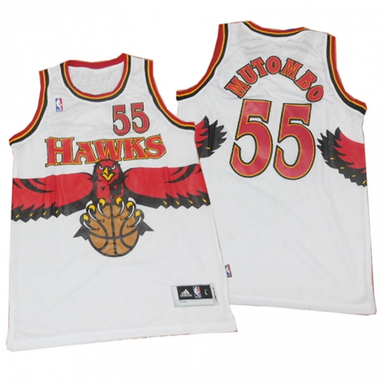 Men Hawks Dikembe mutombo private school red hardwood classics jersey Men Hawks Dikembe mutombo private school red hardwood classics jersey