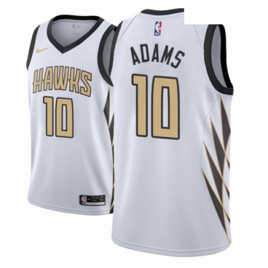 Men NBA 2018 19 Atlanta Hawks 10 Jaylen Adams City Edition White Jersey Men NBA 2018 19 Atlanta Hawks 10 Jaylen Adams City Edition White Jersey