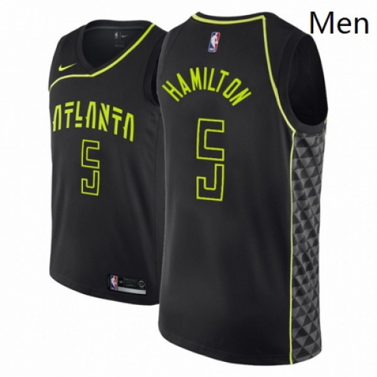 Men NBA 2018 19 Atlanta Hawks 5 Daniel Hamilton City Edition Black Jersey Men NBA 2018 19 Atlanta Hawks 5 Daniel Hamilton City Edition Black Jersey