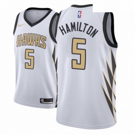 Men NBA 2018 19 Atlanta Hawks 5 Daniel Hamilton City Edition White Jersey Men NBA 2018 19 Atlanta Hawks 5 Daniel Hamilton City Edition White Jersey